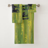 Zwarte Angus-Koe en Cute Calf in zomerperiode Bad Handdoek (Insitu)