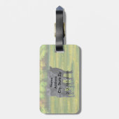 Zwarte Angus-Koe en Cute Calf in zomerperiode Bagagelabel (Achterkant verticaal)