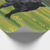 Zwarte Angus-Koe en Cute Calf in zomerperiode Cadeaupapier (Hoek)