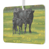 Zwarte Angus-Koe en Cute Calf in zomerperiode Luchtverfrisser (Links)