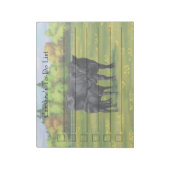 Zwarte Angus-Koe en Cute Calf in zomerperiode Notitieblok (Linkerzijde)