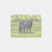 Zwarte Angus-Koe en Cute Calf in zomerperiode Post-it® Notes (Voorkant)