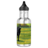 Zwarte Angus-Koe en Cute Calf in zomerperiode Waterfles (Rechts)