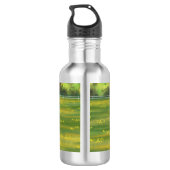 Zwarte Angus-Koe en Cute Calf in zomerperiode Waterfles (Achterkant)