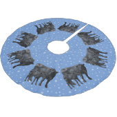 Zwarte Angus-Koe en Cute Calf Snowflakes Kerstboom Rok (Gekanteld)