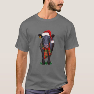 Zwarte Angus Koe Kerstmis, Hallo Thankm T-shirt