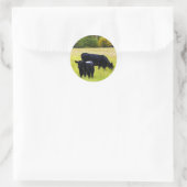 Zwarte Angus Pair in Field Ronde Sticker (Tas)