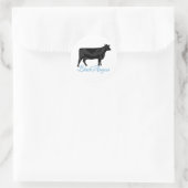 Zwarte Angus Ronde Sticker (Tas)