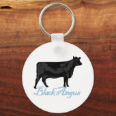 Zwarte Angus Sleutelhanger (Voorkant)