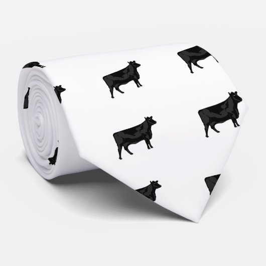 Zwarte Angus Stropdas (Opgerold)