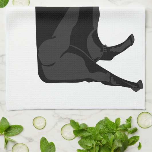 Zwarte Angus Theedoek (Gevouwen)