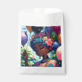  zwarte anime meisje met verjaardag bedankzakje (Voorkant)