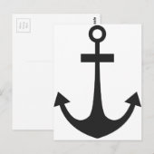 Zwarte Anker Briefkaart (Voorkant / Achterkant)