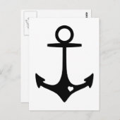 Zwarte anker met hart briefkaart (Voorkant / Achterkant)