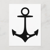 Zwarte anker met hart briefkaart (Voorkant)