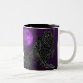 Zwarte Anthro Weerwolf Tweekleurige Koffiemok