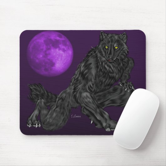 Zwarte Anthro Werewolf Muismat (Met muis)