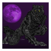 Zwarte Anthro Werewolf Perfect Poster (Voorkant)