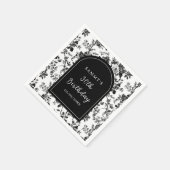 Zwarte Antiek Chinoiserie Verjaardagsfeest Servet (Hoek)