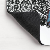 ZWARTE ANTIEK LACE BLUE BUTTERFLIES MUISMAT (Hoek)
