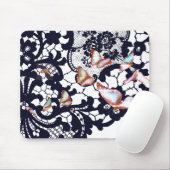 ZWARTE ANTIEK LACE PATROON BUTTERFLY MUISMAT (Met muis)