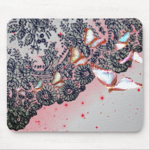 ZWARTE ANTIEK LACE PATROON MUISMAT