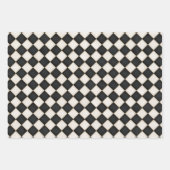 Zwarte & Antiek witte diamanten Inpakpapier Vel (Voorkant 2)