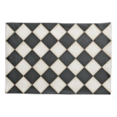 Zwarte & Antiek witte diamanten Kussensloop (Achterkant-Links)