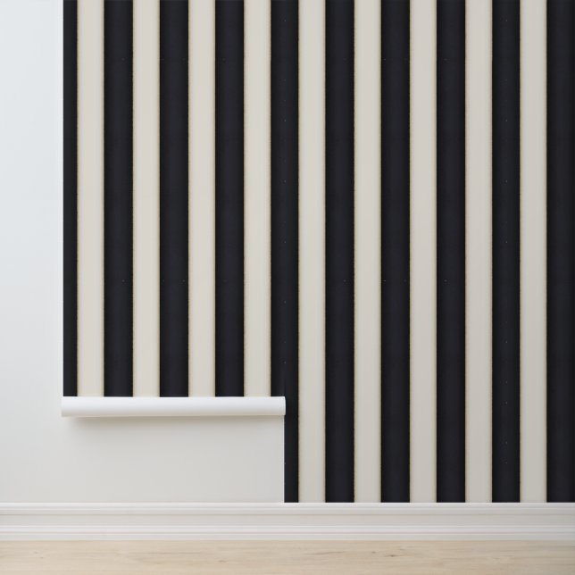 Zwarte & Antiek witte strepen Behang (Applicatie)