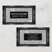 Zwarte Antieke Lijst | Grijs Grunge Textuur Visitekaartje (Voorkant / Achterkant)