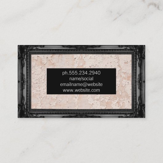 Zwarte Antieke Lijst | Muur Grunge Textuur Visitekaartje (Achterkant)