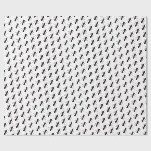 Zwarte Ants op wit Cadeaupapier (Vlak)