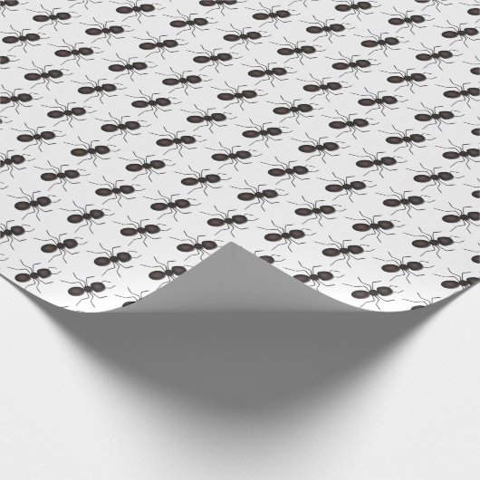 Zwarte Ants op wit Cadeaupapier (Hoek)