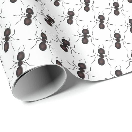 Zwarte Ants op wit Cadeaupapier (Rol Hoek)