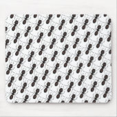 Zwarte Ants op wit Muismat (Voorkant)