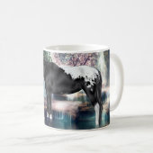 Zwarte Appaloosa Horse Waterfall Background Koffiemok (Voorkant rechts)