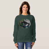 Zwarte Appaloosa Horse Waterfall Background Trui (Voorkant volledig)