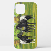 Zwarte appaloosa-paarden in de zomerperiode Case-Mate iPhone case (Achterkant)