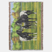 Zwarte appaloosa-paarden in de zomerperiode deken (Voorkant Verticaal)