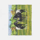 Zwarte appaloosa-paarden in de zomerperiode fleece deken (Voorkant)