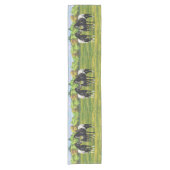 Zwarte appaloosa-paarden in de zomerperiode korte tafelloper (Voorkant)