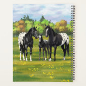 Zwarte appaloosa-paarden in de zomerperiode planner (Achterkant)