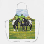 Zwarte appaloosa-paarden in de zomerperiode schort (Voorkant)