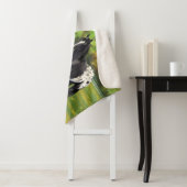 Zwarte appaloosa-paarden in de zomerperiode sherpa deken (In situ)