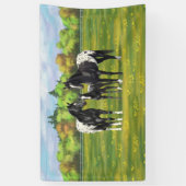 Zwarte appaloosa-paarden in de zomerperiode spandoek (Verticaal)
