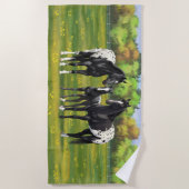 Zwarte appaloosa-paarden in de zomerperiode strandlaken (Voorkant)