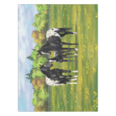 Zwarte appaloosa-paarden in de zomerperiode tafelkleed (Voorkant)
