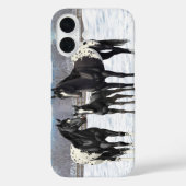 zwarte appaloosa-paarden in sneeuw Case-Mate iPhone case (Achterkant)