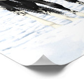 zwarte appaloosa-paarden in sneeuw poster (Hoek)