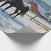 Zwarte Appaloosa paarden op een Boerderij in de wi Cadeaupapier (Hoek)